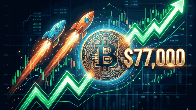 Market Panas! 2 Altcoin Terbang Saat Bitcoin Sentuh $77.000