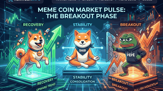 Tiga Meme Coin Panas: DOGE Pulih, SHIB Tenang, PEPE Mengancam Breakout