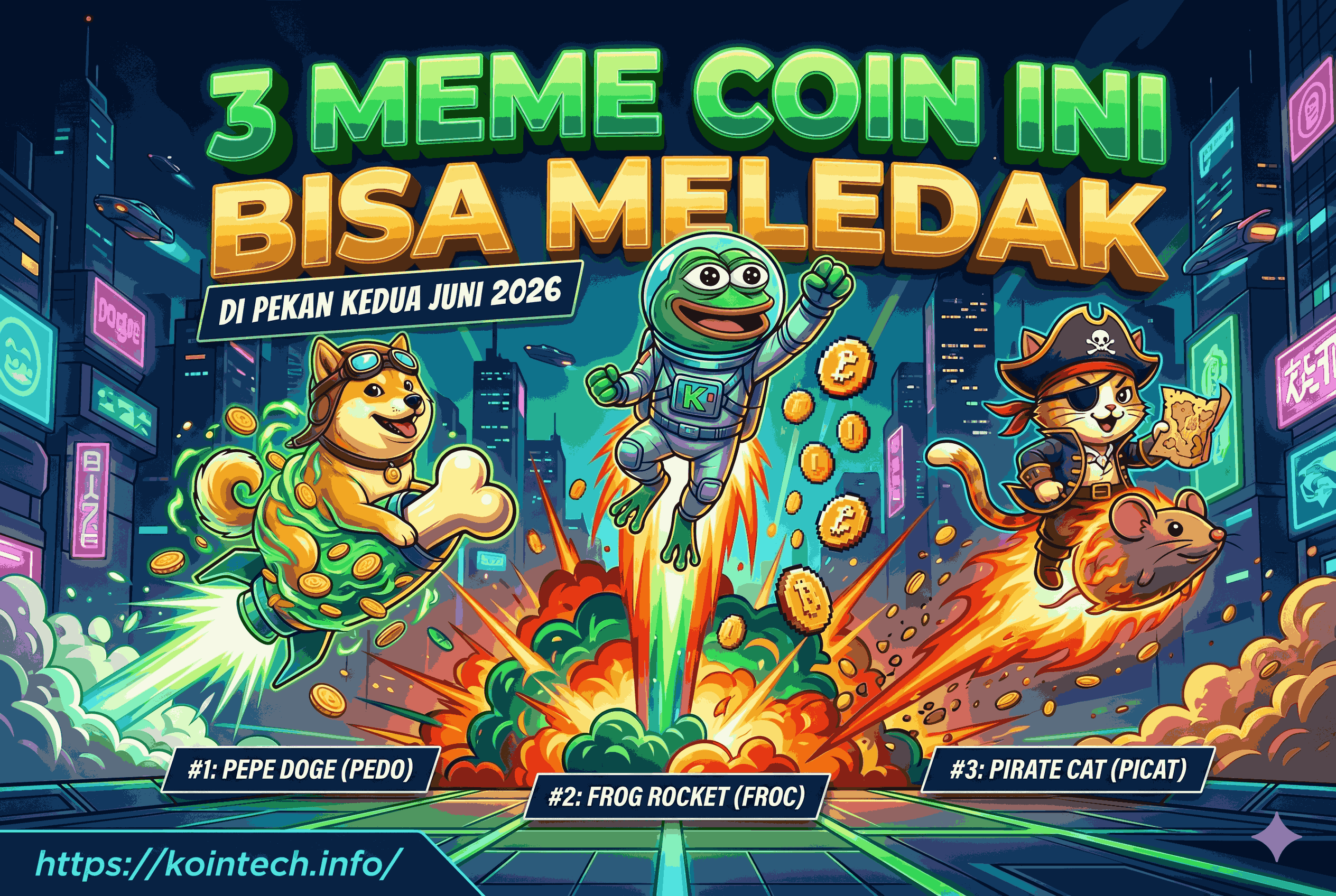 3 Meme Coin Ini Bisa Meledak di Pekan Kedua Juni 2026