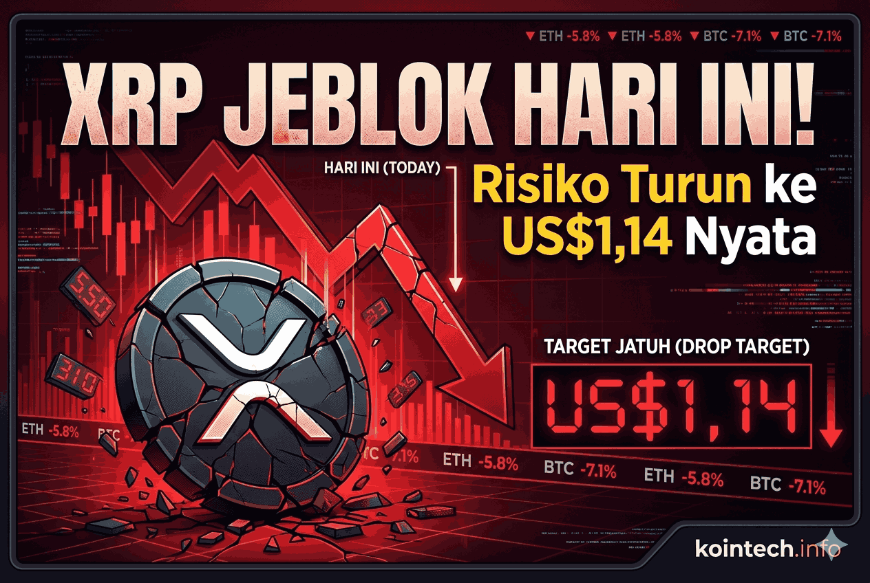 XRP Jeblok Hari Ini! Risiko Turun ke US$1,14 Makin Nyata