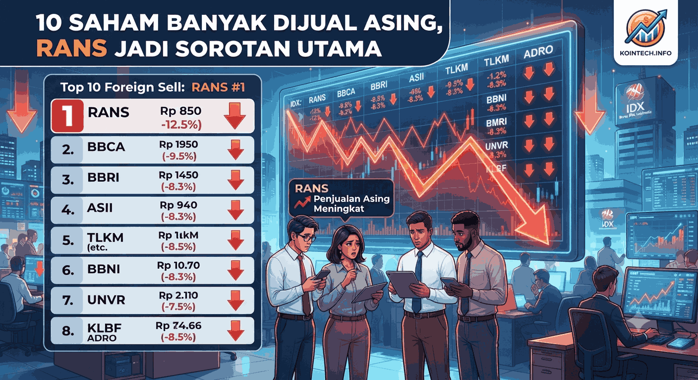 10 Saham Banyak Dijual Asing, RANS Jadi yang Paling Disorot