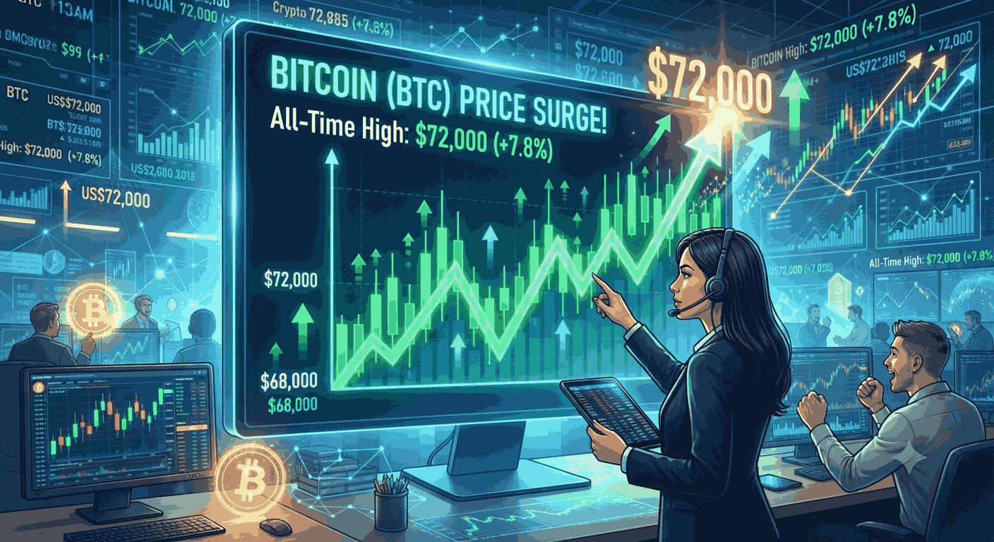 Bitcoin Melonjak ke US$72.000, Investor Pantau Level Berikutnya