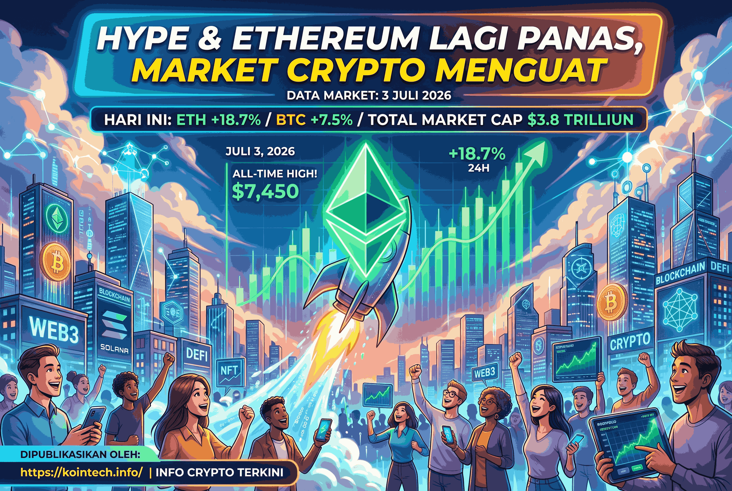HYPE & Ethereum Lagi Panas, Market Crypto Menguat 3 Juli 2026