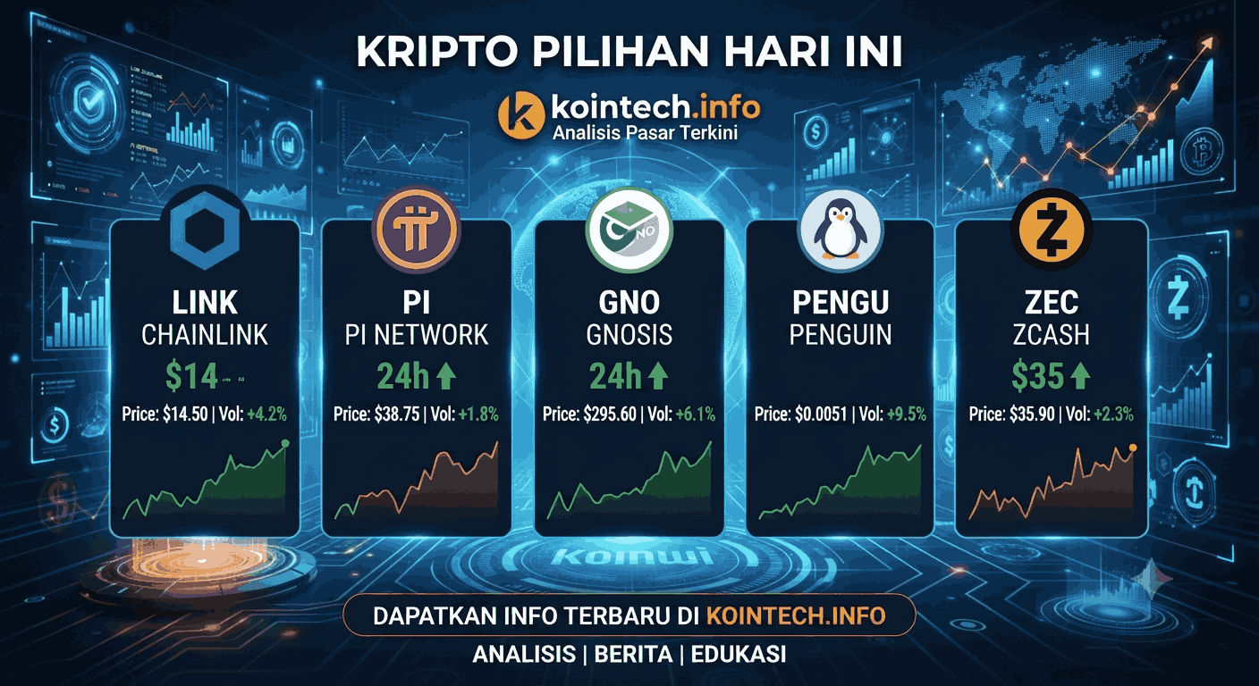 Kripto Pilihan Hari Ini: LINK, PI, GNO, PENGU atau ZEC?