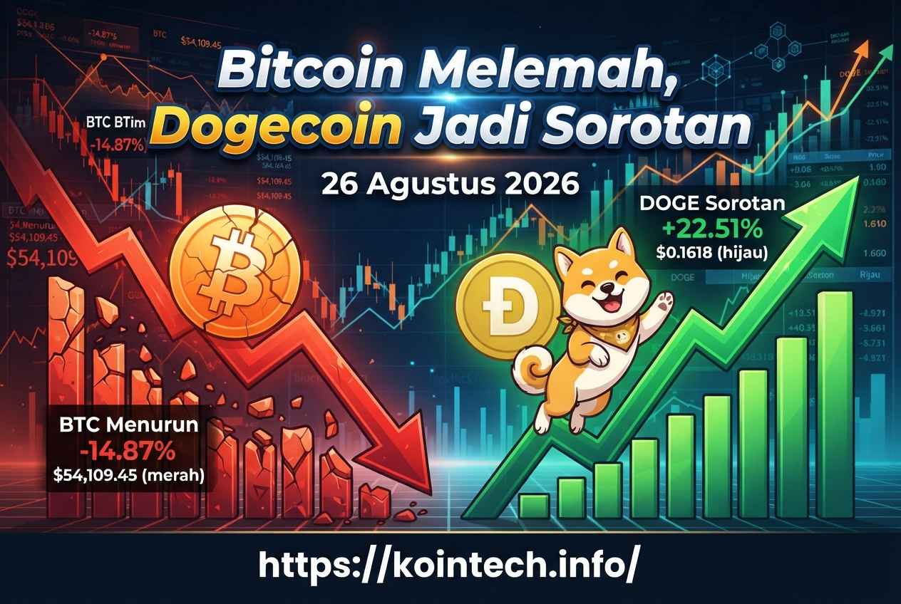 Bitcoin Melemah, Dogecoin Jadi Sorotan pada 26 Agustus 2026